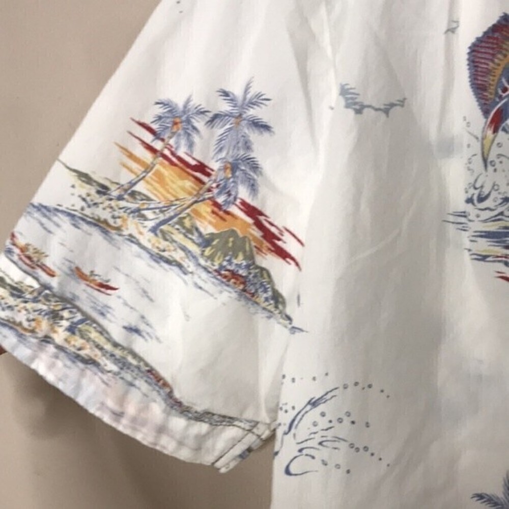 Tommy bahama 100% cotton button up short sleeve shirt with swordfish size M - Picture 12 of 13
